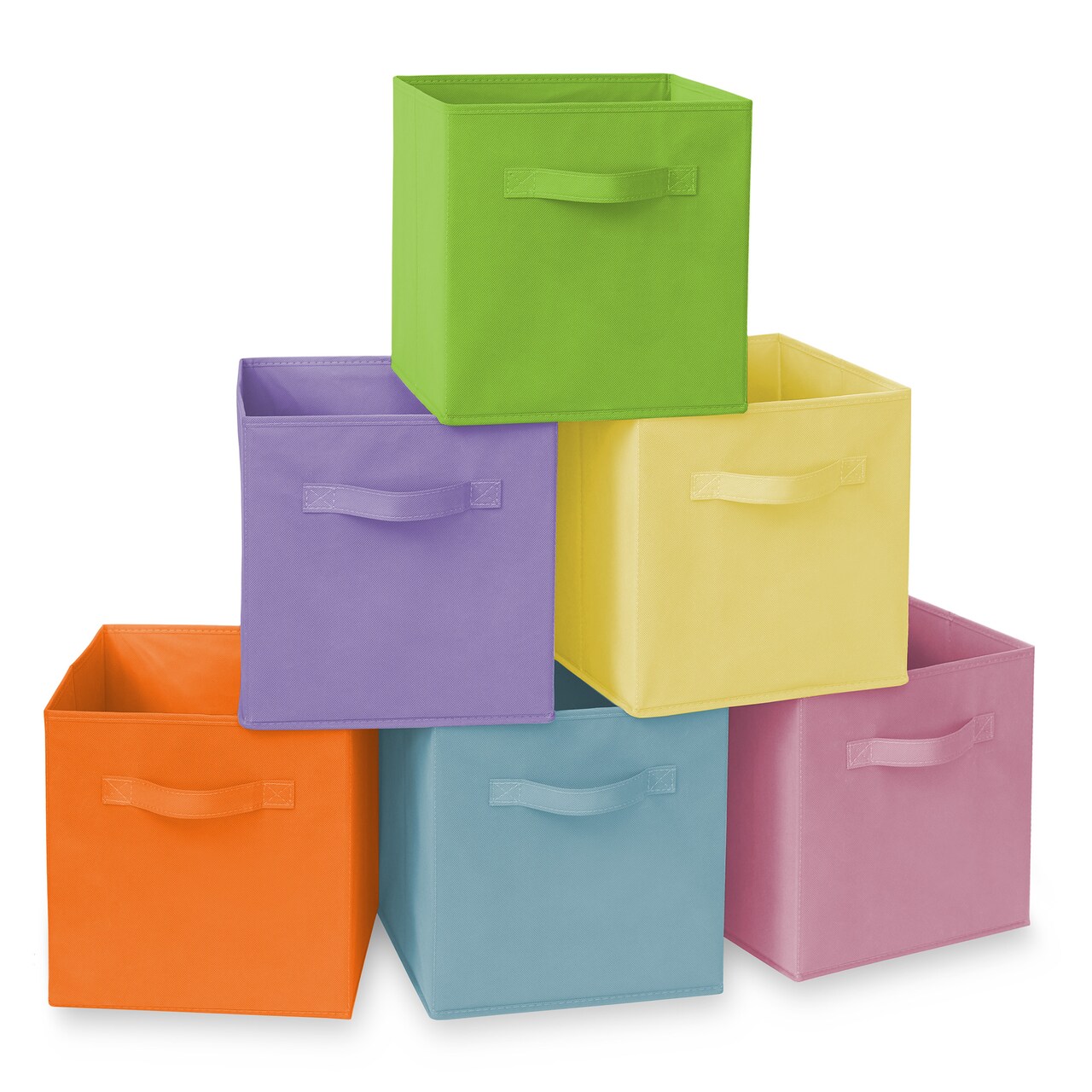 Casafield Set of 6 Collapsible Fabric Cube Storage Bins - Foldable Cloth Baskets for Shelves, Cubby Organizers & More